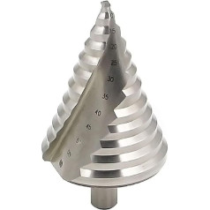 Meichoon Forstner drill bit 6-60 mm Step drill Spirālveida rieva 12 līmeņi Liela HSS kobalta konusa urbšanas rīks Urbjmašīnas rīks caurumu griezējs Liela metāla loksne PVC loksne Kokapstrāde Trīsstūra rokturis