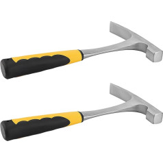 KOHAND 2 Pack 24oz Flat Head Brick Hammer Rock Pick Hammer ar triecienu absorbējošu rokturi Chrome ģeoloģiskais āmurs Double Head Mason Hammer kalnrūpniecības meklēšanai