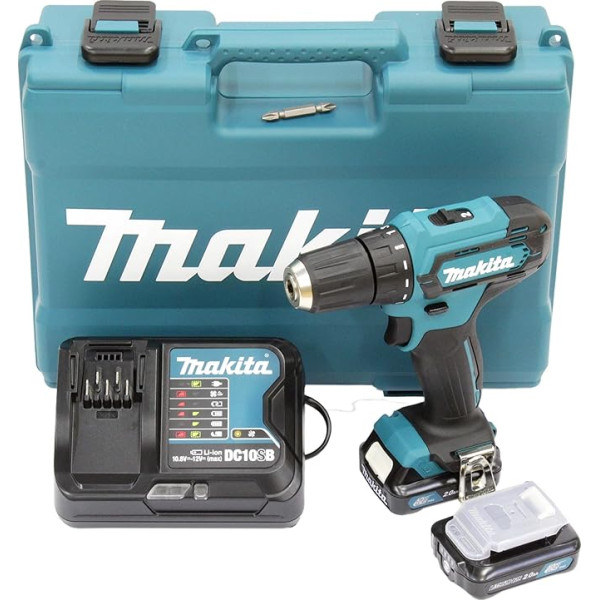 Makita DF333DSAE Akumulatora urbjmašīna 12 V Max. / 2,0 Ah, 2 akumulatori un lādētājs transportēšanas futrālī