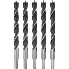 iepirkumu karte Brad Point Drill Bits 14 mm Dia taisna apaļa kāta urbis Metriskais Brad Point 14,5 cm urbšanas dziļums Spirālveida Twist Urbji galdniecībai Kokapstrādei Plastmasas gumijas, melns