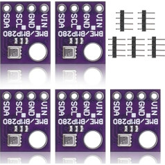 BME280 Digitālais barometriskais sensora modulis 5V Temperatūras un mitruma sensora modulis Spiediena temperatūras mitruma moduļa padome IIC I2C Arduino Raspberry Pi Pack of 5