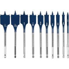 BOSCH Daredevil DSB5010 Standard Spaten-Bit-Set mit Vollkegelgeelgewinde und Spurritze, melns, 10 gab.