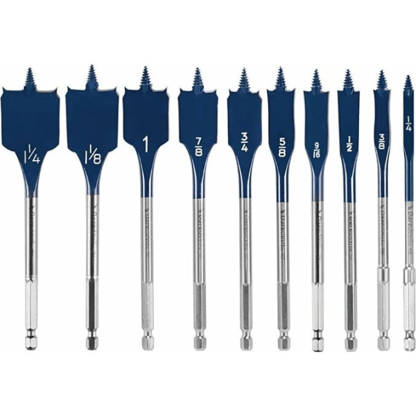 BOSCH Daredevil DSB5010 Standard Spaten-Bit-Set mit Vollkegelgeelgewinde und Spurritze, melns, 10 gab.