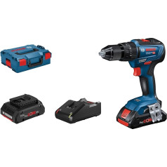 Bosch GSB 18 V-55 profesionāls akumulatora triecienurbjmašīna (2 x 4,0 Ah ProCore akumulatori, 18 V sistēma, mūra urbja diametrs: 10 mm, L-BOXX)