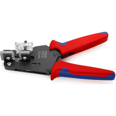 Knipex Präzisions-Abisolierzange mit Formmessern brüniert, mit Mehrkomponenten-Hüllen 195 mm 12 12 10