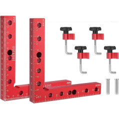 Precīza 90 grādu leņķa skava, 90 grādu metāla leņķa spriegotājs, kokapstrādes 90 grādu leņķa skava, galdnieka 90 grādu leņķa skava koka skavai, attēlu rāmim, mēbelēm, 16 x 16 cm, sarkana, sarkana