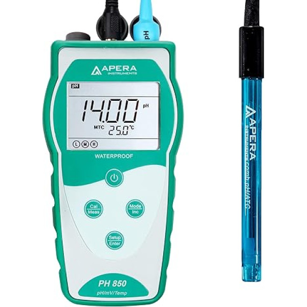 Apera Instruments PH850 portatīvais pH mērītājs (pH diapazons no 0 līdz 14,00)