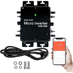 Saules elektrotīkla mikro invertors, IP65 ūdensizturīgs saules mikro invertors WiFi monitoram, MPPT invertors saules elektrotīklam