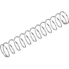 10 gab 304 nerūsējošā tērauda saspiešanas pavasaris 15mm ārējais diametrs 1mm stieples izmērs 40mm saspiests garums 80mm brīvs garums 35N slodzes jauda Sudrabs