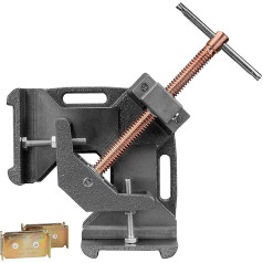 Strong Hand Tools, Robuste Gusseisen, 90 Grad rechtwinklige Klemme, Eckklemme, verstellbare Schwenkbacke, schnell wirkende Schraube, Winkeleisen-Abstandshalter, 6,2 cm T-Abstand, 2 x magnetische