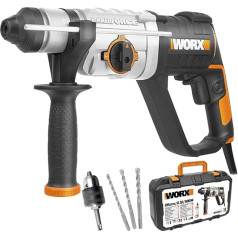 WORX WX339.3 Akumulatora urbis ar āmuru 800 W - 3 funkciju urbis ar pneimatisko āmuru un kaltiem - SDS-Plus urbi ātrai uzgaļu nomaiņai