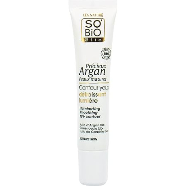 ‎So'bio Étic SO'BiO étic Précieux Argan Cosmos Organic Illuminating Smoothing Eye Contour, 15 ml