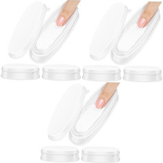 Beatifufu Iepakojumā 9 iemērkšanas pulvera kastīte Shimmer Nail Polish Dip Shape Collection Tray Dip Container Diving Powder Case Glitter Tray Box White