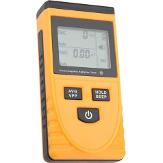 Radiation Detector LCD Radiation Meter Digital Geiger Counter EMF Meter Radiation Tester Electromagnetic Field Tester with Sound and Light Alarm (Yellow)