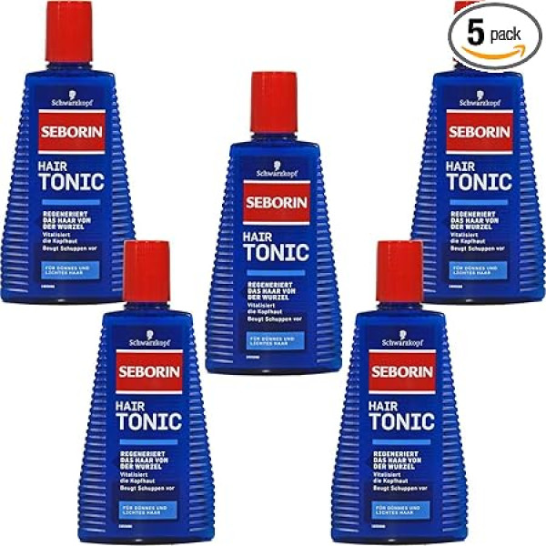 ‎Seborin Schwarzkopf Seborin matu toniks (5 x 300 ml), matu toniks plāniem matiem, novērš blaugznas, matu kopšanas līdzekļi, saglabā matus svaigus un veselīgus