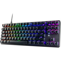 Tecware Phantom+ 87 taustiņi RGB mehāniskā tastatūra (melna) Wraith Brown slēdzis (iepriekš eļļots, 50g taktils), vadu, krāsa un apgaismojums katram taustiņam