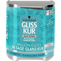 Schwarzkopf Gliss Kur Hair Repair Million Gloss 10 dienu spīduma piešķiršanas līdzeklis ar šķidrajiem matu veidojošajiem blokiem 4 x 150 ml iepakojumā