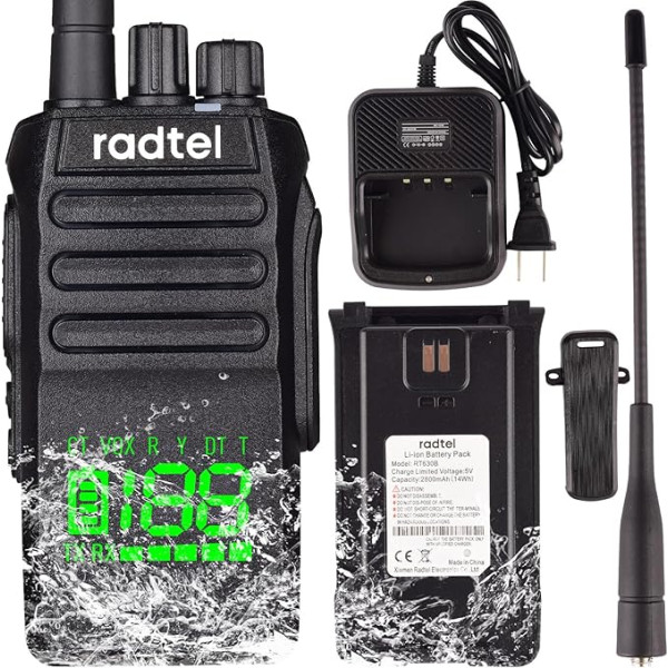 Radtel RT-493 IP67 ūdensnecaurlaidīgs radiouztvērējs 10W liela diapazona divvirzienu radio pieaugušajiem, Walkie Talkie 430-440 Scan