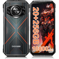 DOOGEE Scyber Āra mobilais tālrunis bez līguma Android 14 20GB (8+12)/256GB, 10800mAh, 50MP + 16MP Āra viedtālrunis 6,6 collu FHD+ Octa-Core IP68 ūdensizturīgs būvlaukuma mobilais tālrunis 4G