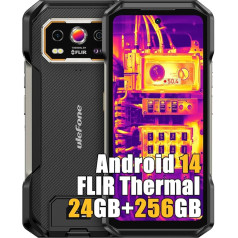 Ulefone Armor 27T Pro Открытый мобильный телефон 5G смартфон тепловизор, Dimensity 6300 24GB + 256GB, 64MP + 50MP, 10600mAh беспроводной зарядки, 6.78 дюймов FHD+, Android 14 IP68 моби