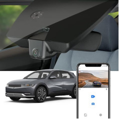 Fitcamx Dashcam 4K kamera, saderīga ar Hyundai IONIQ 5 2022 2023 2024 SEL Limited (ar automātisko aptumšošanu), oriģinālā automašīnas kamera UHD video 2160P WiFi, nakts redzamība, ierakstīšana cilpā, G-sensors, WDR, Plug & Play, 64GB