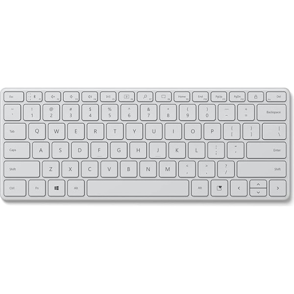 Microsoft Designer Compact tastatūra (vācu QWERTZ tastatūras izkārtojums, Monza Grey, bezvadu)