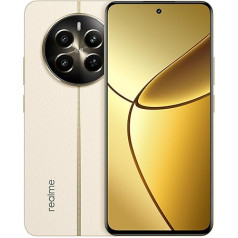 realme 12+ 5G viedtālrunis, 50 MP LYT-600 OIS kamera, Dimensity 7050 procesors, 120 Hz izliekts displejs, divas SIM kartes, 8 + 256 GB, balts (bez lādētāja)