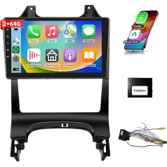 Podofo Carplay auto radio Peugeot 3008 2009-2015, Android 2G + 64G HiFi, GPS 9 collu skārienjūtīgais ekrāns Android auto WiFi Bluetooth brīvroku komplekts FM RDS radio USB auto navigācijas atskaņotājs Peugeot3008