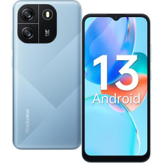 Blackview Wave6C viedtālrunis ar 6,5 collu HD+/60Hz, 5100mAh, Android 13, Octa-Core, 32GB/1TB-TF, 8MP+5MP, 4G Dual SIM, Face ID/GPS/Panorāmas režīms/Type-C 3,5 mm ligzda