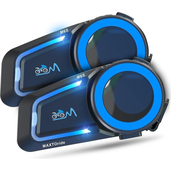 MAXTO motociklu Bluetooth austiņas Mesh Intercom 1000M motociklu sakaru sistēmas 8 Riders motociklu ķivere Bluetooth CVC + DSP trokšņa slāpēšana Mūzikas koplietošana IP67 ūdensizturīgs