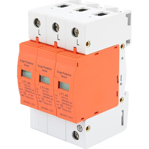 Mājsaimniecības pārsprieguma ierobežotājs 3P 20-40KA zemsprieguma 420V pārsprieguma aizsargs DIN sliedes aizsardzība C un D klases zibens aizsardzībai Thunderbolt