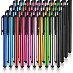 Pack of 40 Mobile Phone Pens for All Mobile Phones Multicoloured Pen for Tablet Touchscreen Pen Stylus Pen Touch Pen Thin Pens for Mobile Phone Compatible with iPad iPhone Tablet Smartphone (40)