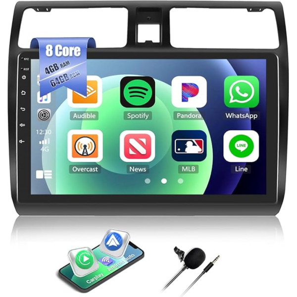 4G + 64G CAMECHO Android 13 Auto radio ar navigācijas sistēmu Suzuki Swift 2003-2010, 8Core, 10 collu Double DIN auto radio Touch displejs ar Carplay Android Auto Bluetooth FM/RDS Mirror Link DSP