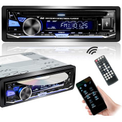 Hengweili 1Din auto radio ar CD/DVD atskaņotāju I Bluetooth I FM/RDS/AM radio I App Control I MP3 USB SD AUX