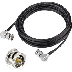 Superbat 6G SDI Cable BNC Male Right Angle to BNC Male Right Angle 75 Ohm Low Loss Belden 1855A Cable 5 m for HDTV and Professional SDI Applications Supports HD-SDI, 3G-SDI, MADI etc.