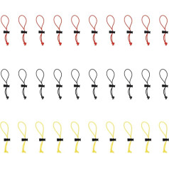 sourcing map 30 Stück elastiska kabeļu sējmašīna, 15 cm, Mehrzweck-Kabel-Organizer, extra dick, verstellbarer Kabelgurt, Knebelbinder, wiederverwendbar, für Zuhause, Büro, Reisen, Schwarz/Gelb/Rot