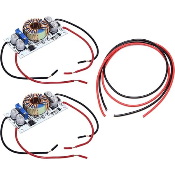 Youmile Pack of 2 DC-DC Boost pārveidotājs 10-40V uz 10-50V 10A 250W Regulējams sprieguma regulators CC CV barošanas modulis ar 24AWG kabeli