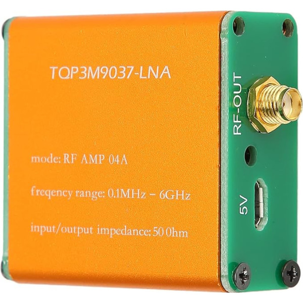 Tonysa zema trokšņa 0,1 MHz 6 GHz pastiprinātājs, 20 dB LNA pastiprinātājs ar lielu pastiprinājumu īsviļņiem, FM radio, HF jaudas pastiprinātāja modulis, SMA ligzda (baterija nav iekļauta komplektā)