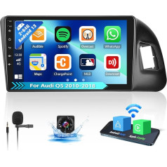 OiLiehu 2G + 64G Android 13 Carplay Android auto 2DIN auto radio Audi Q5 2010-2018 Autoradio ar 9 collu ekrānu Atbalsta HiFi/Equalizer/Bluetooth/FM RDS/WiFi/GPS/Augstuma kamera