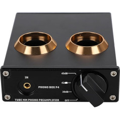 ASHATA Phono priekšpastiprinātājs, Jaudas pastiprinātājs, Phono Box, P4 mm, Zelta pārklājuma savienotāji, Audio Stereo pastiprinātājs, Stilīgs izskats, HiFi pastiprinātājs, HiFi skaļrunis