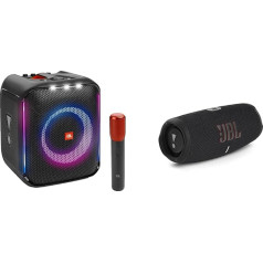 JBL Bluetooth PartyBox Encore - pārnēsājams ballīšu skaļrunis iekštelpām un ārtelpām & Charge 5 Bluetooth skaļrunis melnā krāsā