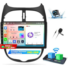 OiLiehu 4+64G 8 Core Android 13 Auto radio 2DIN Carplay Android auto radio ar 9 collu ekrānu Peugeot 206/Peugeot 206CC/Citroen C2 2002-2010 Atbalsts Bluetooth GPS FM RDS WiFi DSP