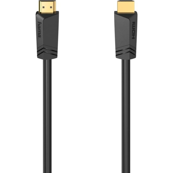 Hama HDMI kabelis 5 m, īpaši ātrdarbīgs (monitora kabelis 4K/8K, 48 Gbit/s, UHD ekrāna kabelis ar eARC, Ethernet, HDR, aizsardzība pret pārliekumiem, 120 Hz/60 Hz) 5 m 5 m