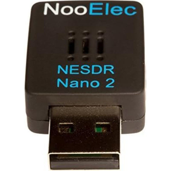 Nooelec NESDR Nano 2 - Winziges Schwarzes RTL-SDR-USB-Set (RTL2832U + R820T2) mit MCX-Antenne. Programmatūras definēts radio, DVB-T un ADS-B saderība, ESD-Sicher