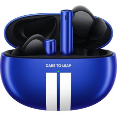 Realme Buds Air 3 Bluetooth austiņas, aktīva trokšņu slāpēšana, Bluetooth 5.2, 10 mm dinamiskais basa pastiprinātājs, Nitro Blue, asfalta melna, uzgaļi S/M L izmēros, RMA2105