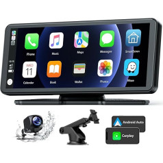 Lamto Apple Carplay autoradio un Android auto bezvadu pārnēsājamais 6,86 collu skārienjūtīgā ekrāna stereo uztvērējs ar spoguli Bluetooth navigācija Siri Google FM/AUX