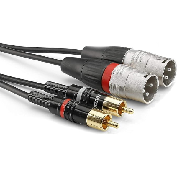 Sommer Cable HBP-M2C2-0150 Audio adaptera kabelis [2x RCA Male to 2x XLR Male 3-Pin Plug] 1,50 m melns