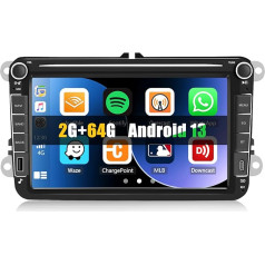 [2+64G] CAMECHO Android 13 auto radio VW Golf 5 Golf 6 Skoda Polo Passat Tiguan Touran ar Carplay/Android Car/Mirrorlink, 8 collu kapacitīvs skārienjūtīgais skārienjūtīgais ekrāns ar WiFi GPS FM Bluetooth