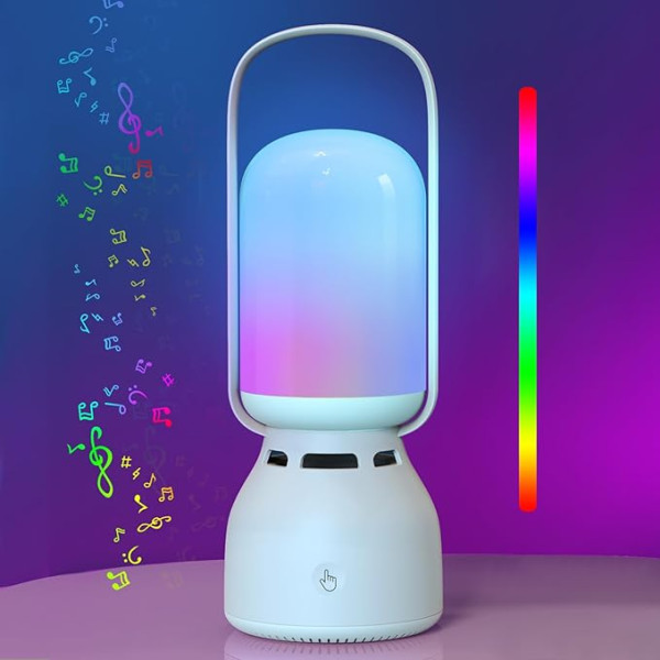 AUYLE Pārnēsājams Bluetooth skaļrunis ar nakts gaismu, ar pieskārienu regulējama naktslampiņa ar 7 gaismas krāsām un 5 RGB gaismas režīmiem, dāvana dzimšanas dienas dāvanai sievietēm un vīriešiem