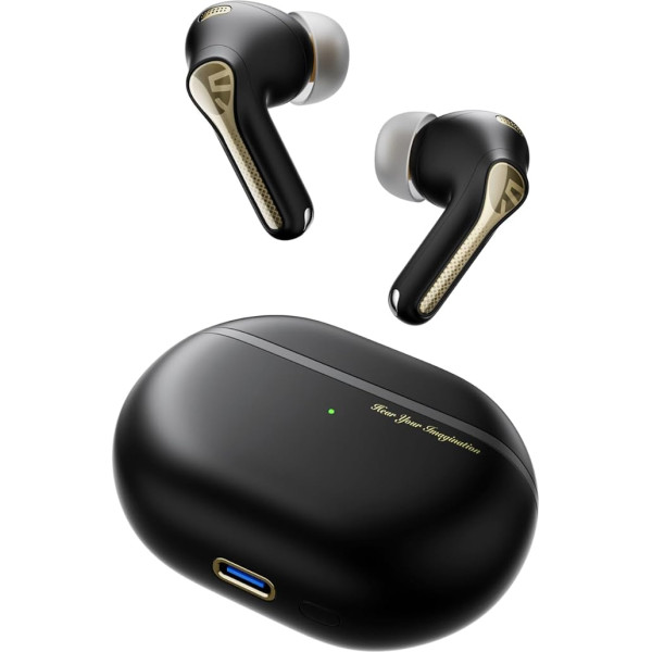 SoundPEATS Capsule3 Pro+ Bluetooth austiņas Hi Res Audio ar LDAC, In-Ear austiņas ar aktīvo trokšņu slāpēšanu, HiFi stereo skaņa ar XMEMS draiveri, adaptīvo ANC, 6 mikrofoniem 43 atskaņošanas laika lietotnes vadība